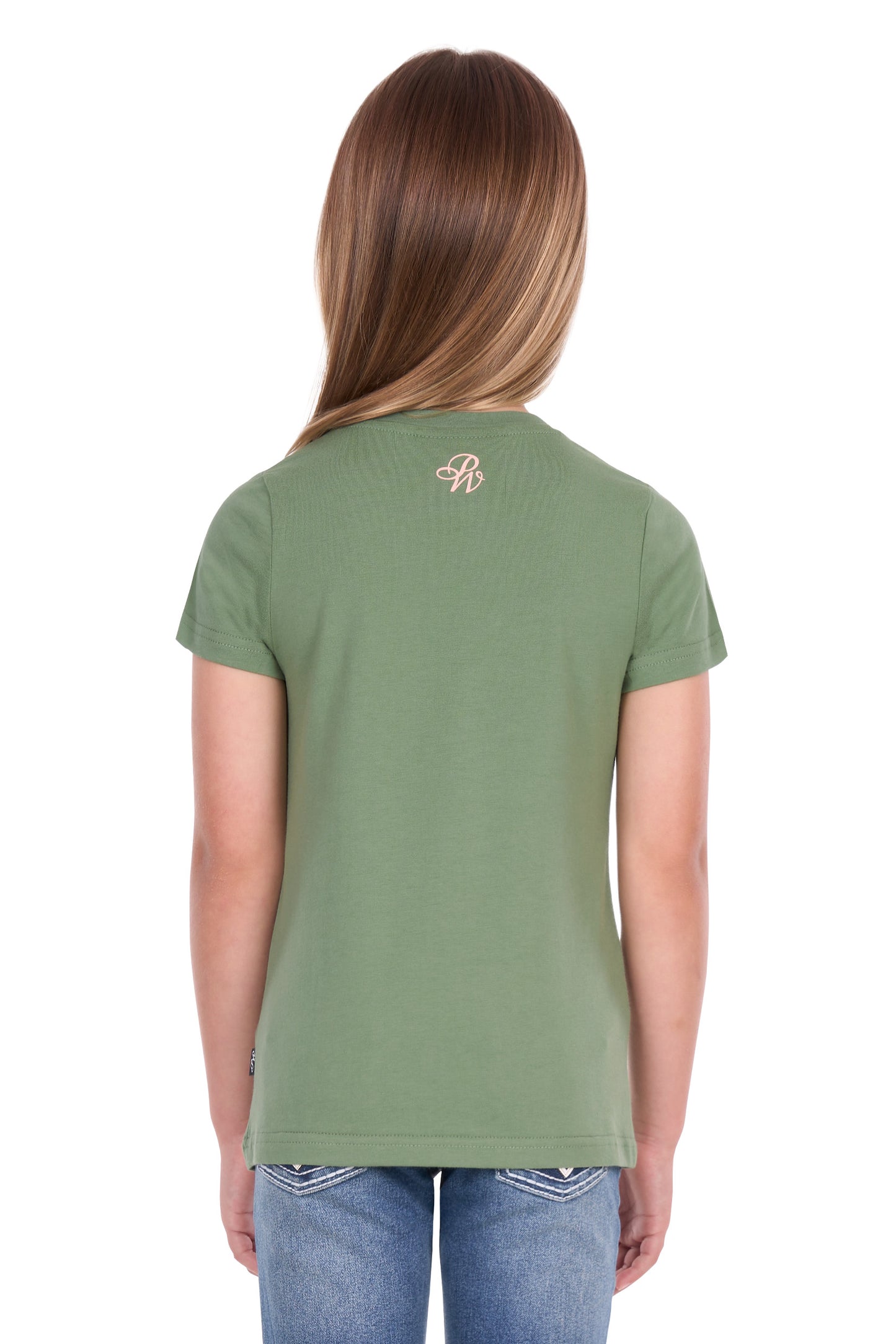 P6S5501293 Pure Western Girl's Ella SS Tee Moss