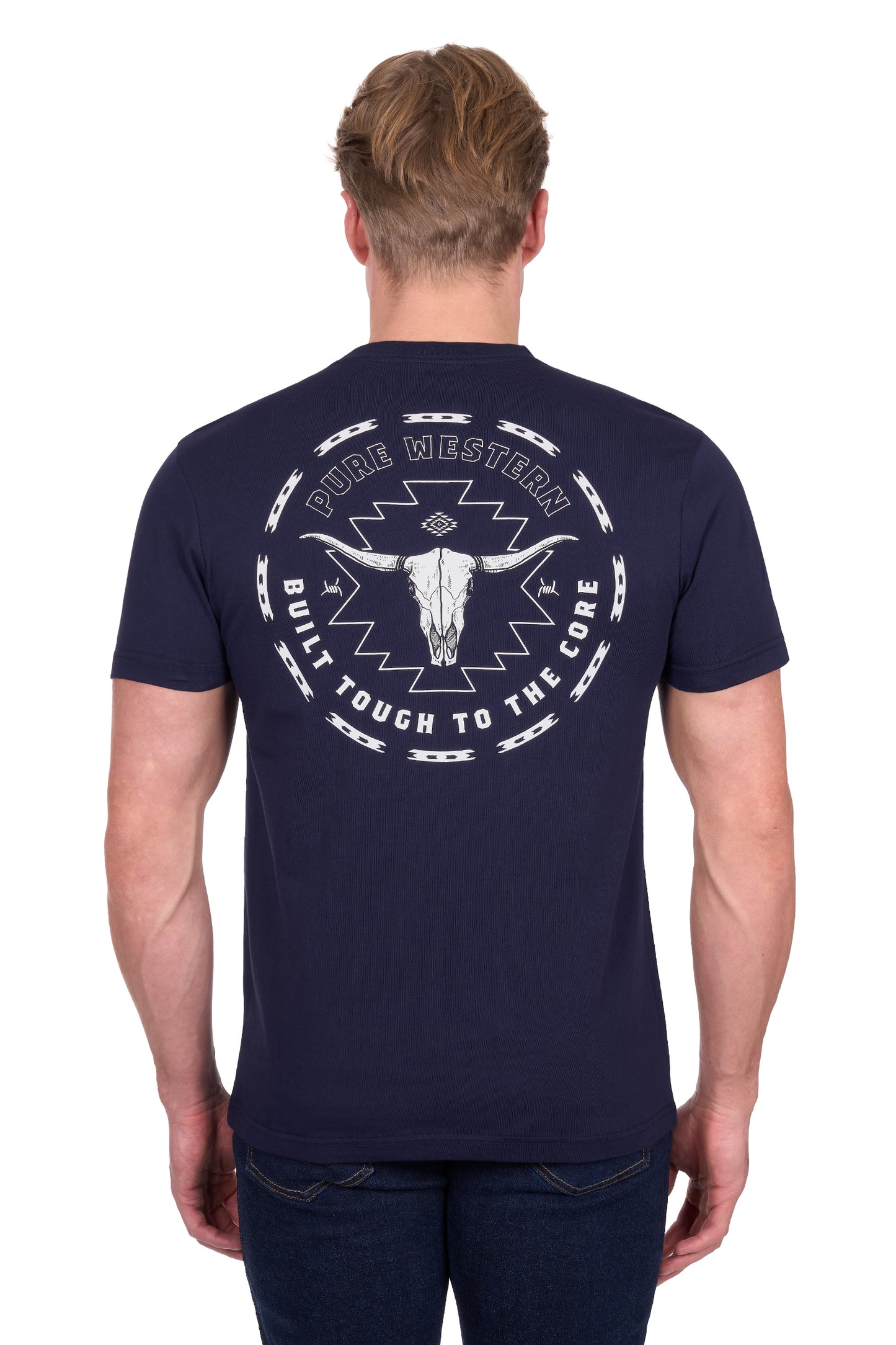 P6W1503173 Pure Western Men's Oscar SS Tee Navy