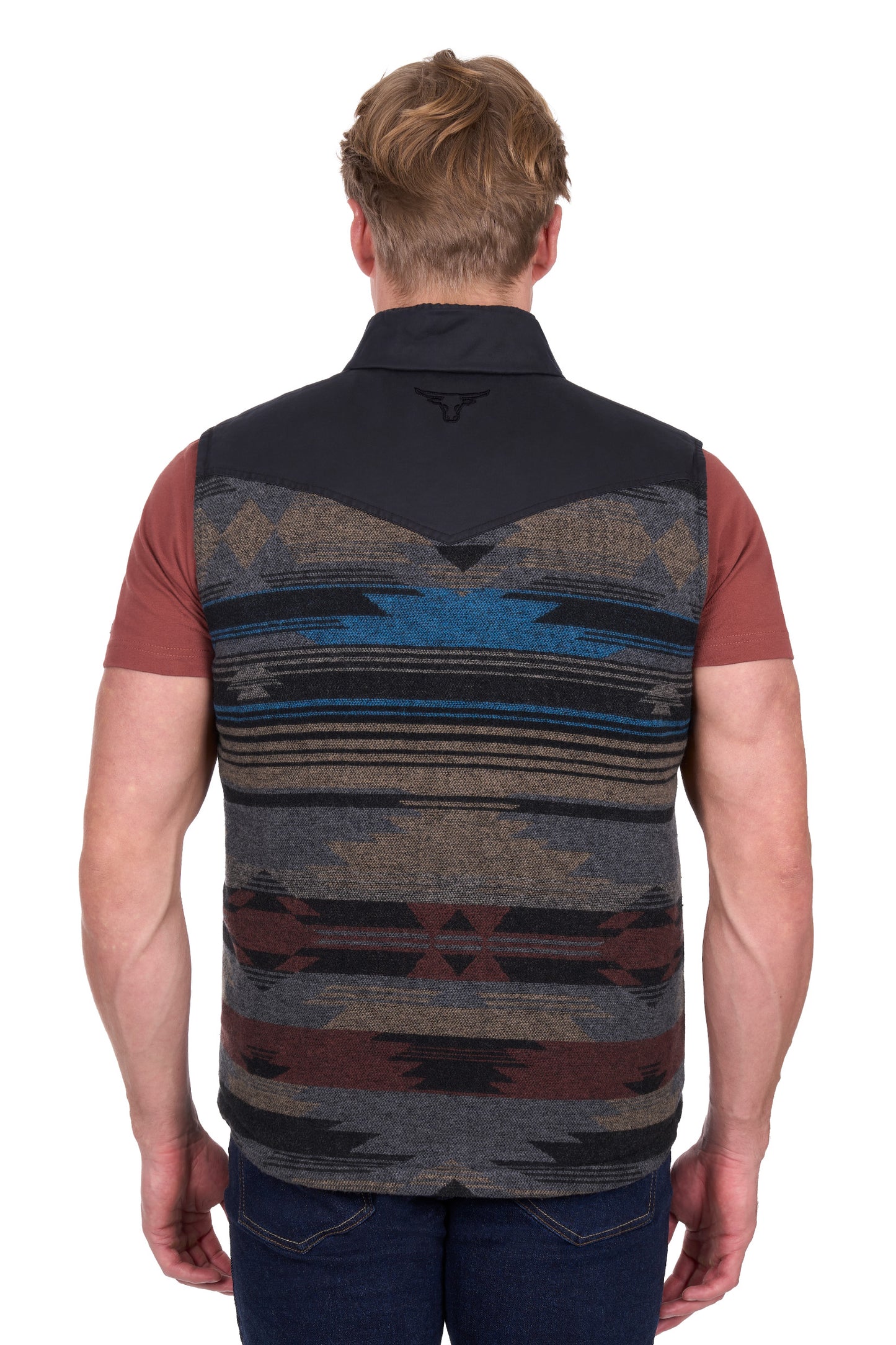 P6W1603180 Pure Western Men's Trevor Reversible Vest Charcoal