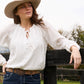 P6W2541194 Pure Western Women's Pepper L/S Blouse White