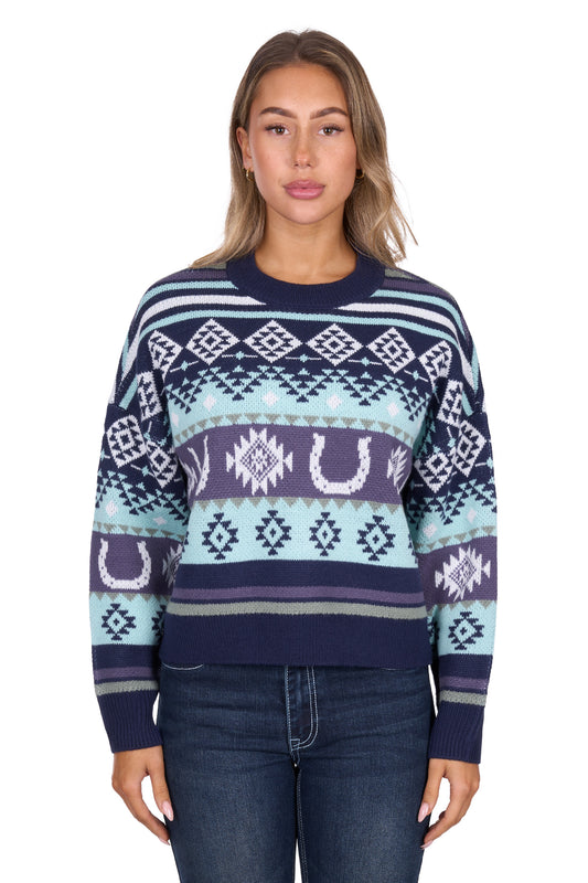 P6W2570227 Pure Western Margo Pullover Navy