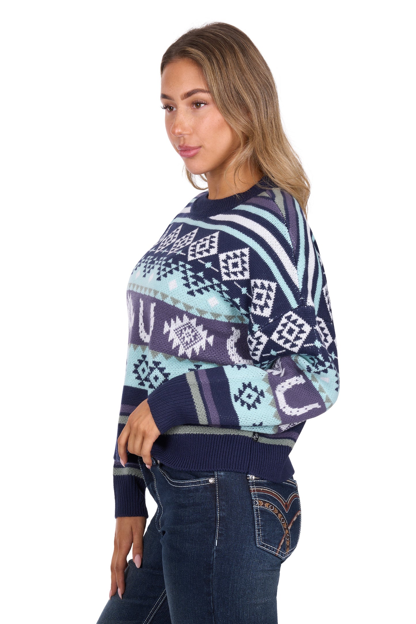 P6W2570227 Pure Western Margo Pullover Navy