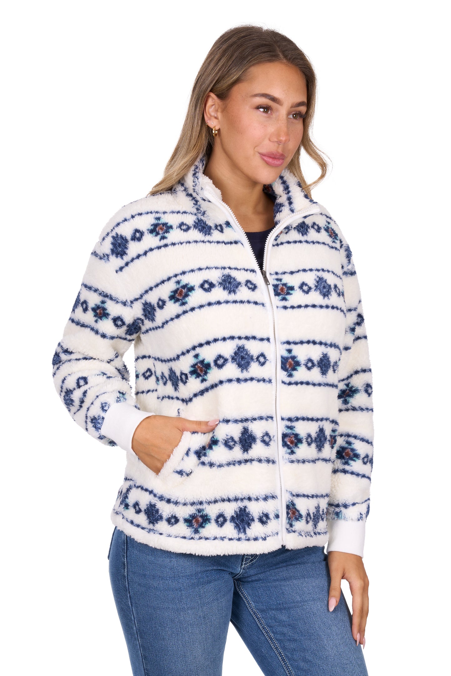 P6W2593219 Pure Western Women's Sharna Fleece Ivory