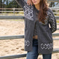 P6W2596230 Pure Western Cora Cardigan Charcoal Marle