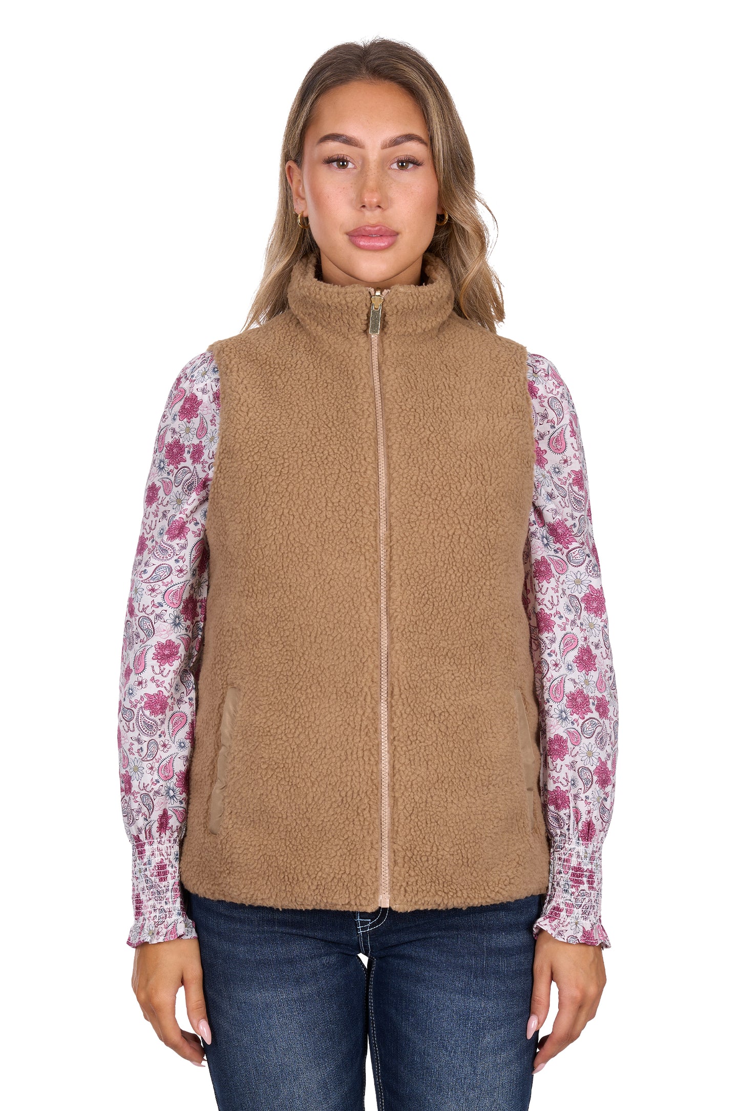 P6W2606222 Pure Western Women's Sherri Rev Vest Tan