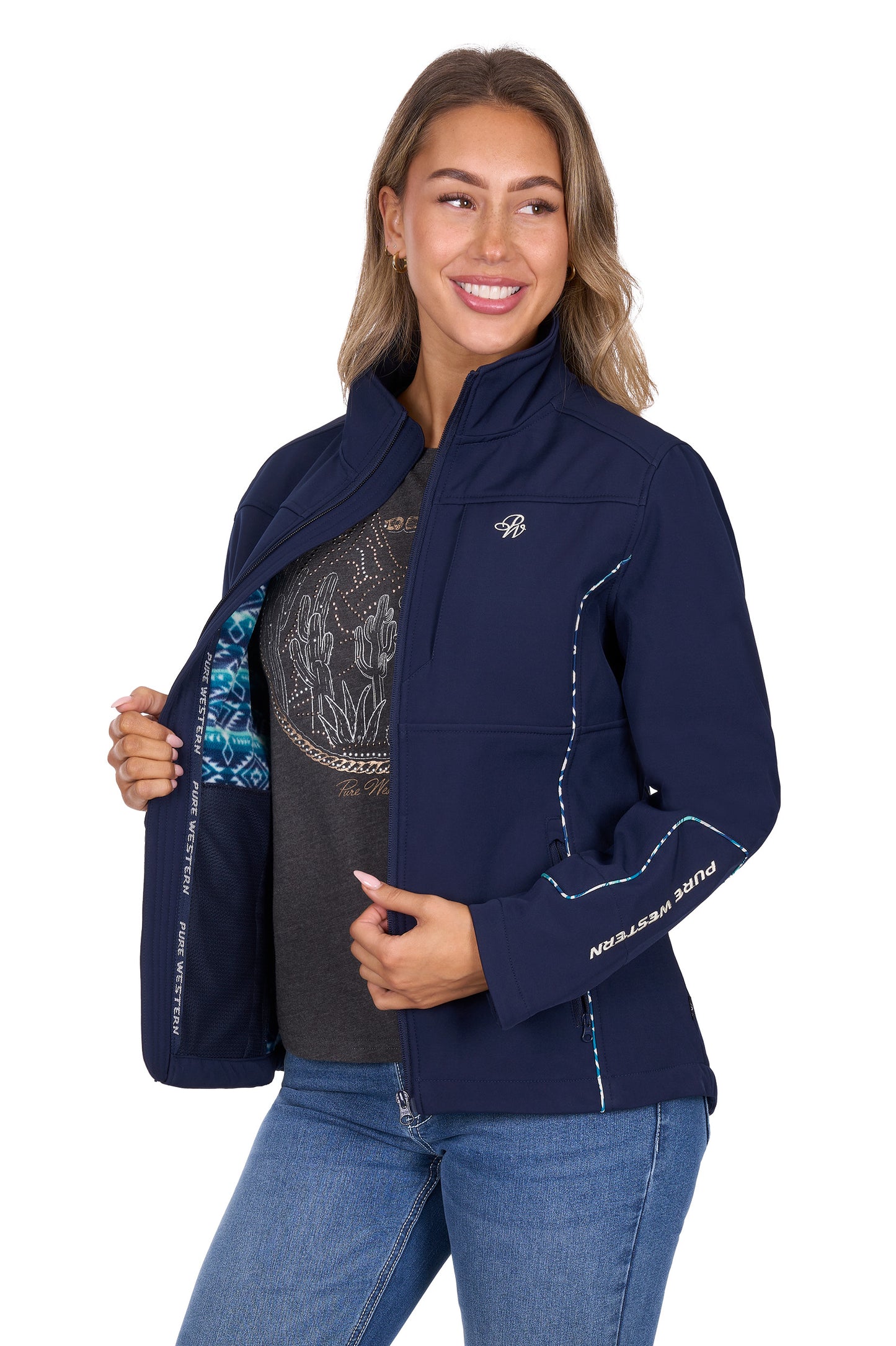 P6W2703225 Pure Western Corine Softshell Jacket Navy