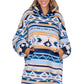 P6W2935SNU Pure Western Aztec  Snuggle Hoodie Natural/Blue