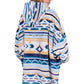 P6W2935SNU Pure Western Aztec  Snuggle Hoodie Natural/Blue