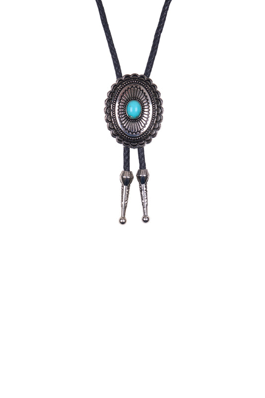PCP1975BOL Pure Western Turquoise Stone Bolo Tie