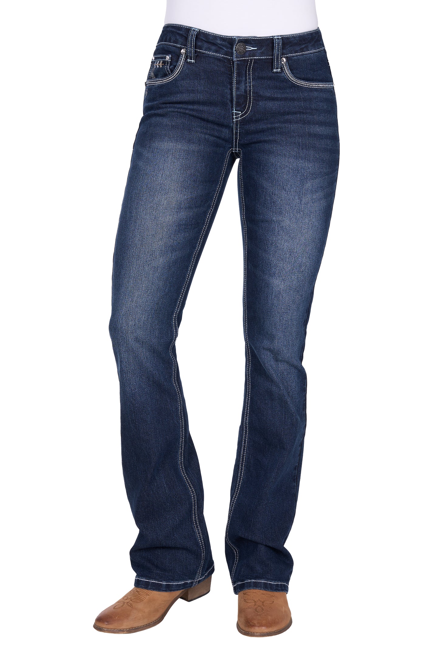 PCP2208235 Pure Western Women's Raven Boot Cut Jeans 34 Leg