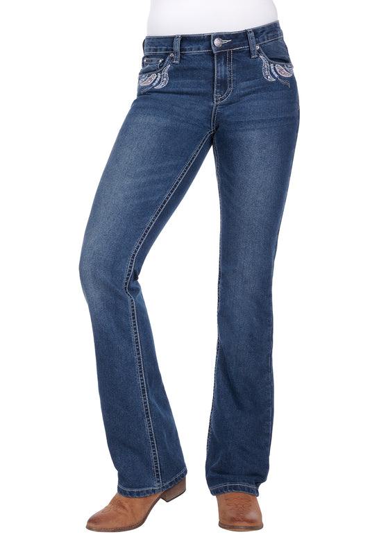 PCP2208242 Pure Western Women's Elora Boot Cut Jean 34 Leg