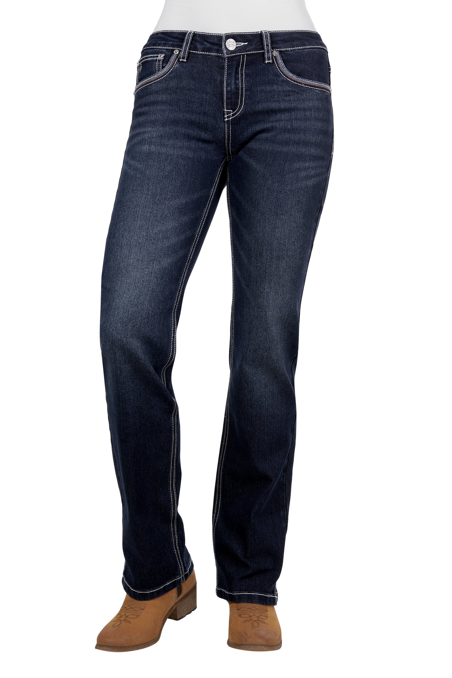 PCP2212850 Pure Western Women's Mia Straight Leg Jean 32 Leg