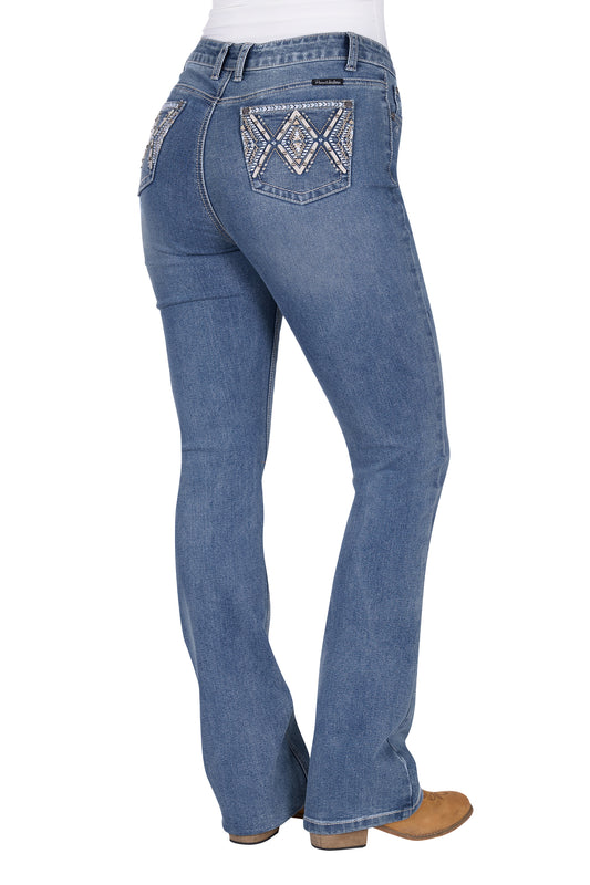 PCP2213129 Pure Western Women's Pam Hi Rise Boot Cut Jean 32L