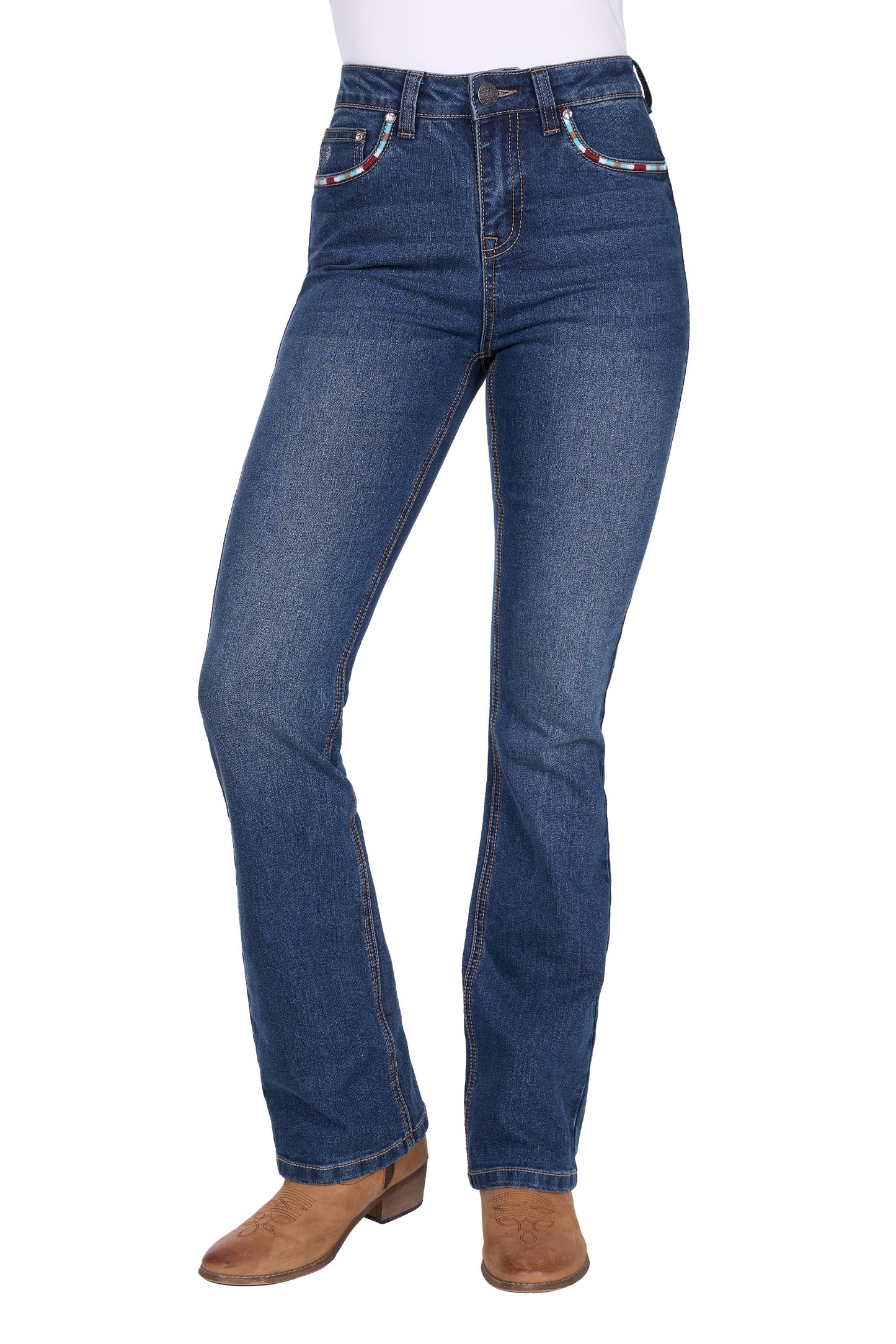PCP2213233 Pure Western Women's Mary High Rise Jean 32 Leg