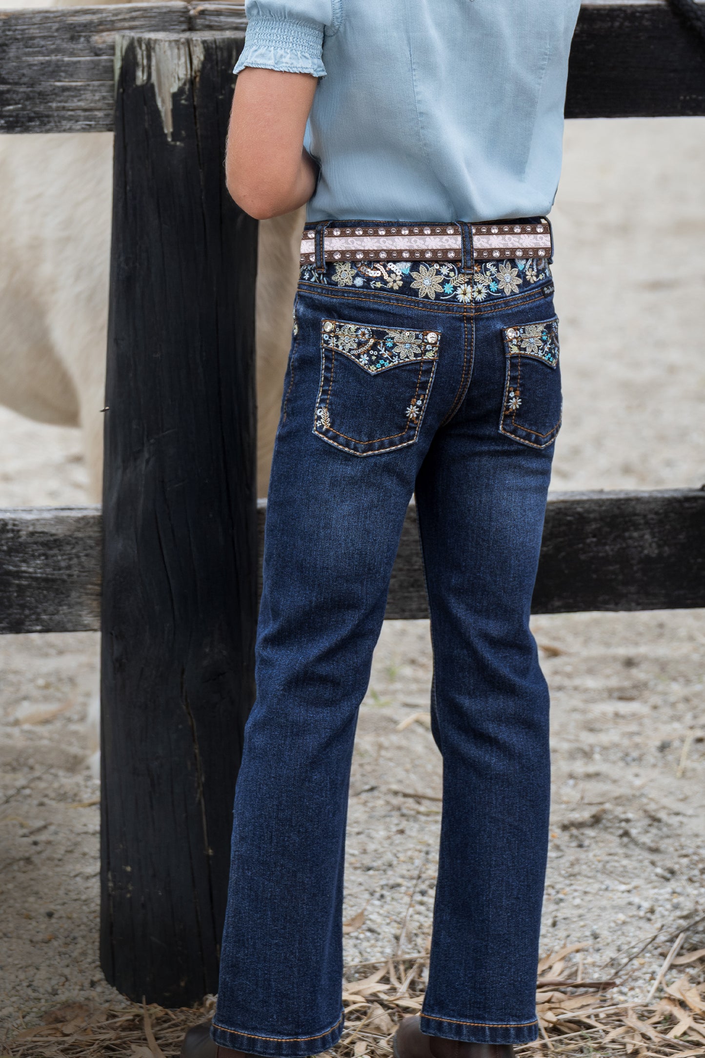 PCP5208341 Pure Western Girl's Blossom Boot Cut Jean Evening Sky