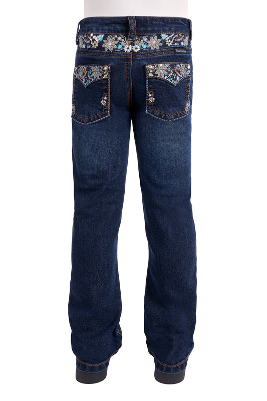 PCP5208341 Pure Western Girl's Blossom Boot Cut Jean Evening Sky