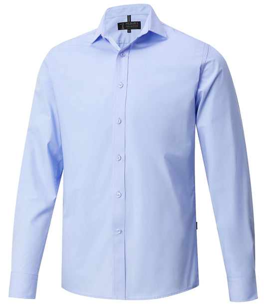 RMPC187.Blue Pilbara Men's L/S Shirt Premium Twill Blue