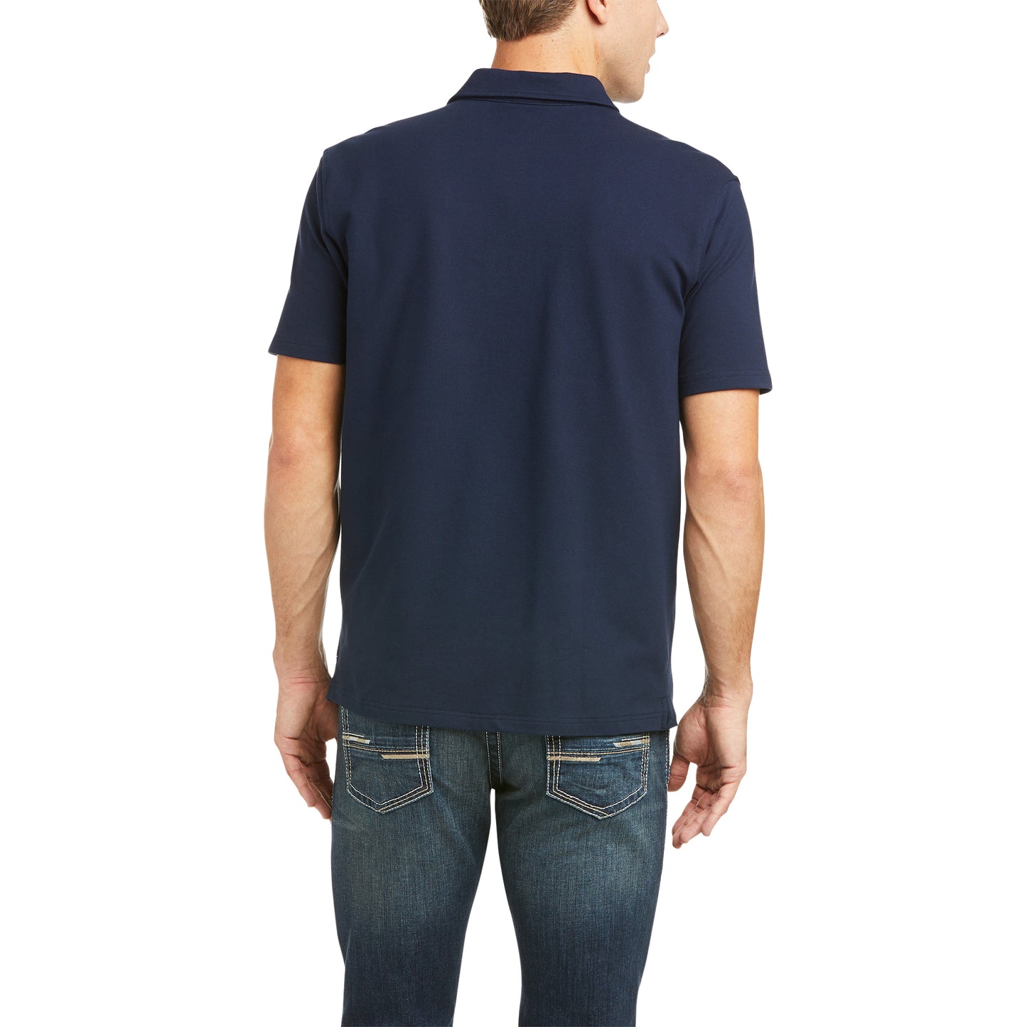 10035315 Ariat Men's Medal Polo Navy