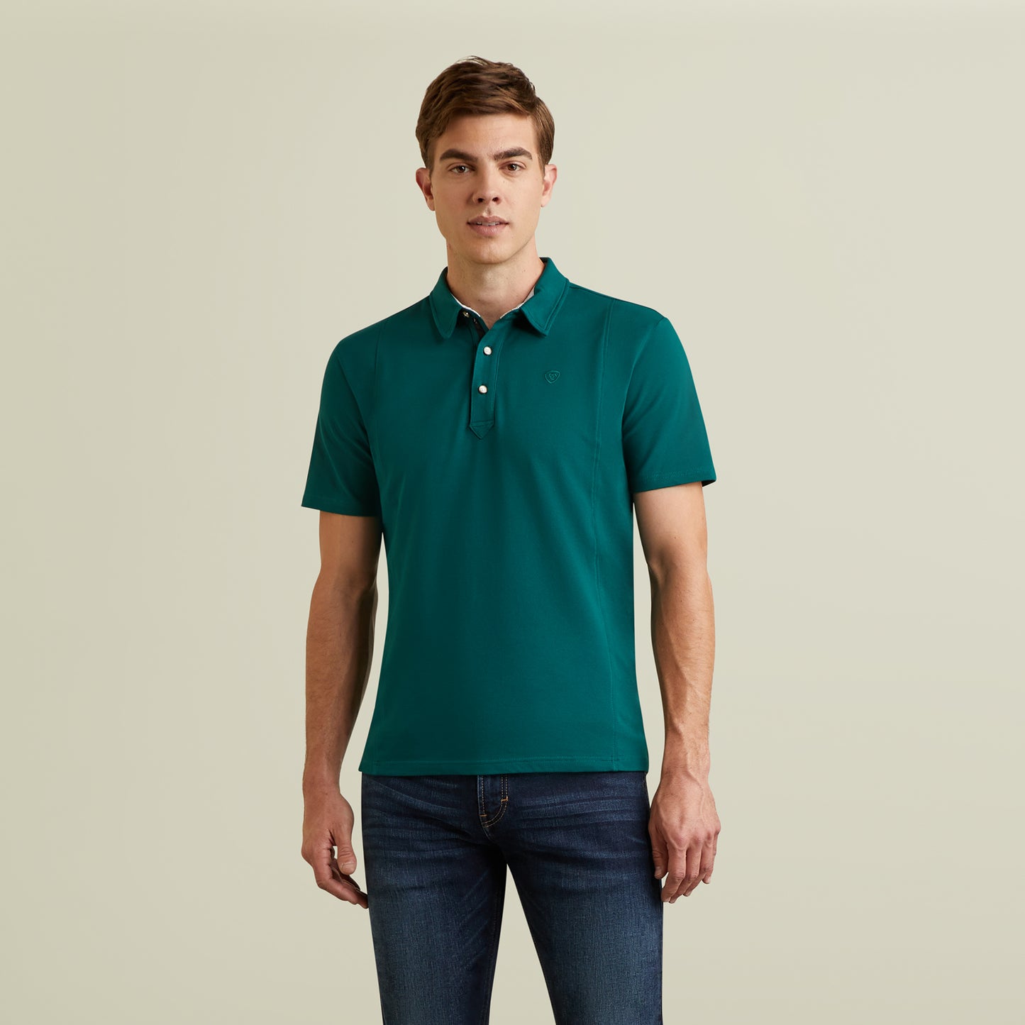 10040824 Ariat Men's Medal Polo Forest