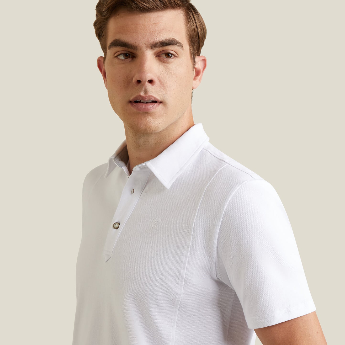 10040828 Ariat Men's Medal Polo White