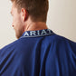 10044345 Ariat Mens Logo Fitted SS Polo Cloudburst Blue
