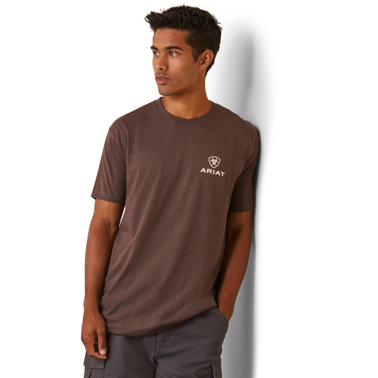 10044756 Ariat Mns Corps SS Tee Brown