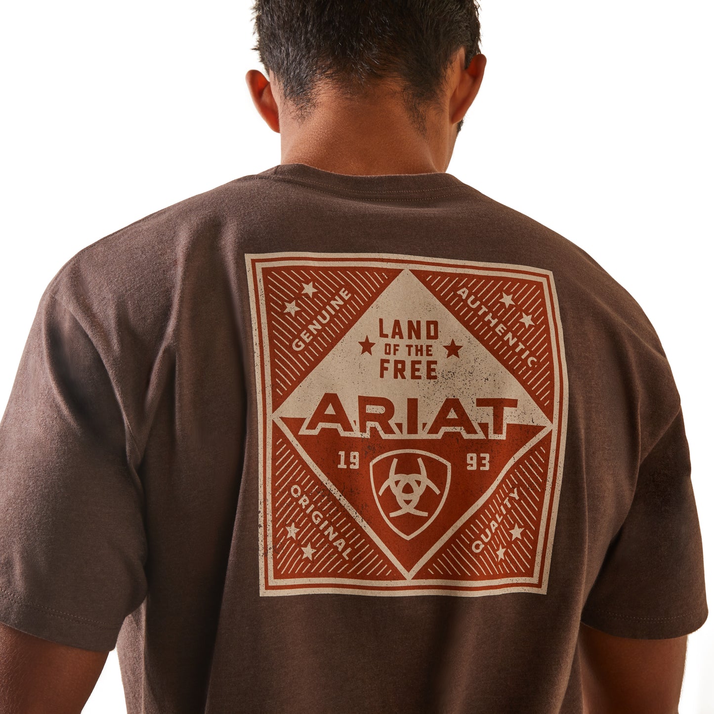 10044758 Ariat Mns Patch Logo SS Tee Brown Heather