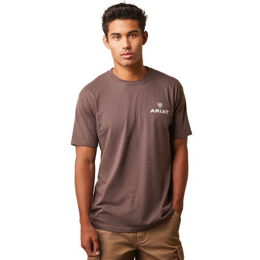 10044758 Ariat Mns Patch Logo SS Tee Brown Heather