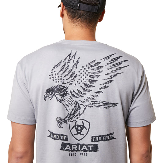 10044773 Ariat Mns Fighting Eagle SS Tee Stone Heather