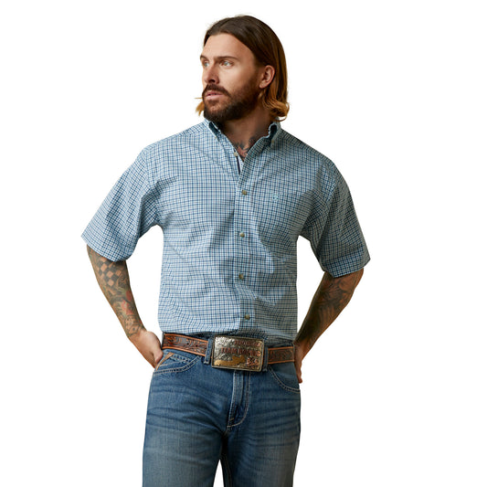 10044849 Ariat Men's Odell Classic SS Shirt Turquoise