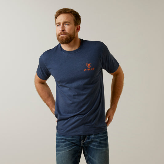 10045275 Ariat Mns Mustang Fever SS Tee Navy Heather