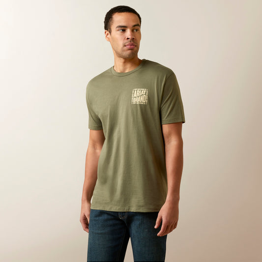 10045283 Ariat Mns Curve Ball SS Tee Military Heather