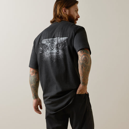 10043829 Ariat Mns Rebar Cotton Strong Anvil Force T-Shirt Charcoal