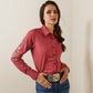 10043550 Ariat Wms Real Kirby Stretch LS Shirt Earth Red