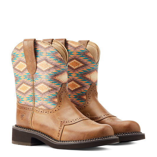 10044438 Ariat WMS Fatbaby Heritage Farrah Coastal Tan/Aztec Blanket