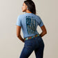 10045446 Ariat Wms Gila River SS Tee Light Blue Heather