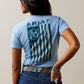 10045446 Ariat Wms Gila River SS Tee Light Blue Heather