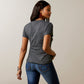 10045449 Ariat Wms Cow Girl SS Tee Charcoal Heather