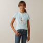 10043739 Ariat Youth Time To Shoe SS T-Shirt Mosaic Blue