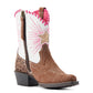 10044547 Ariat GLS Heritage Star Brown Floral Emboss Boots