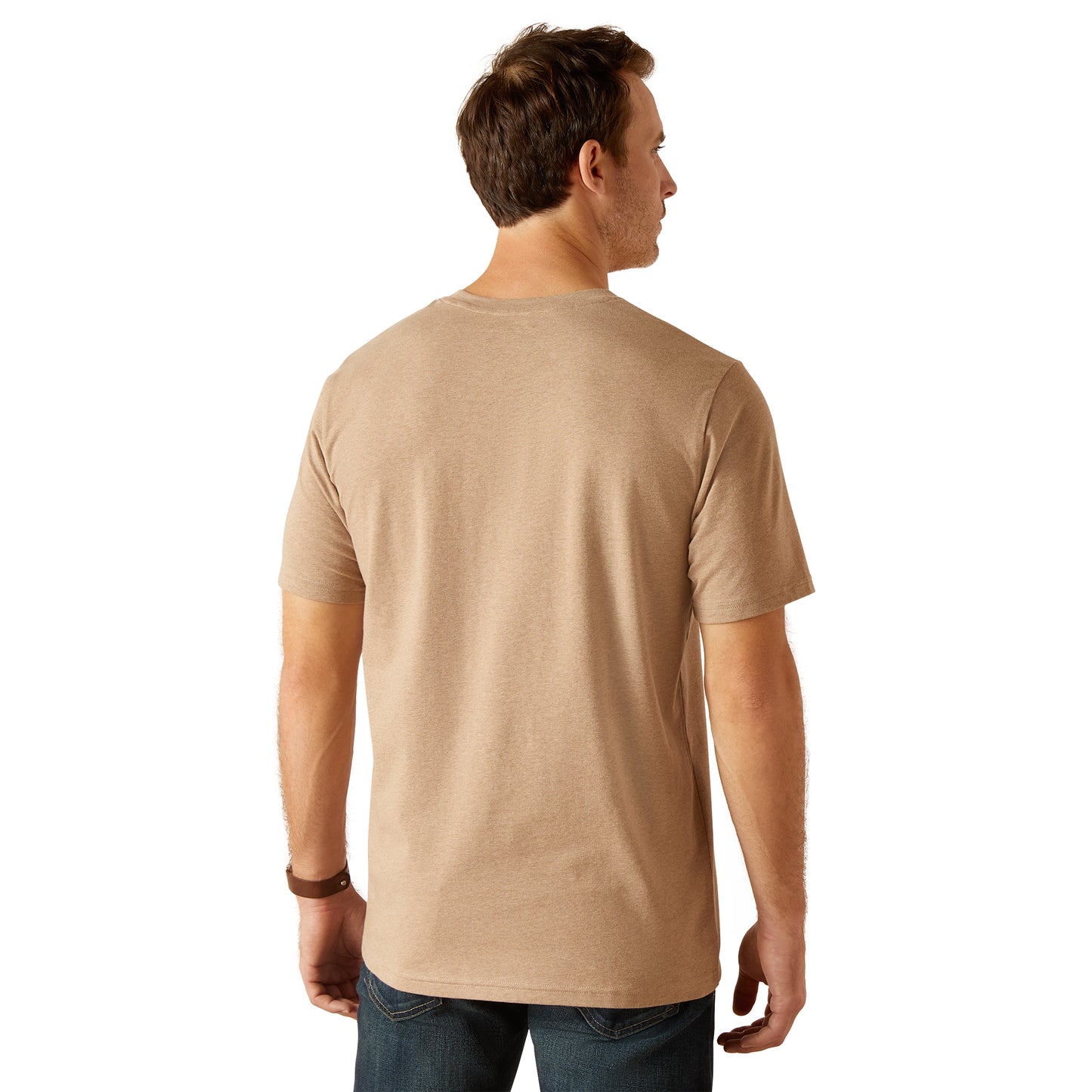 10048797 Ariat Men's  Vertical Logo T-Shirt Oatmeal