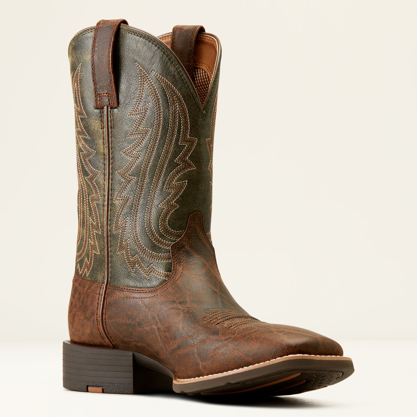 10050935 Ariat Men's Sport Big Country Mahogany Elephant Print/Forest Green