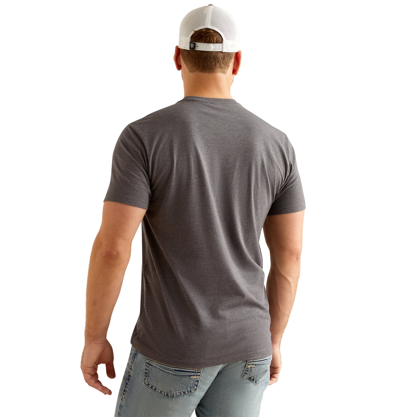 10051389 Ariat Men's Shape Logo Tee Titanium