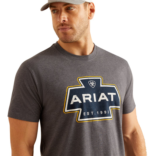 10051389 Ariat Men's Shape Logo Tee Titanium