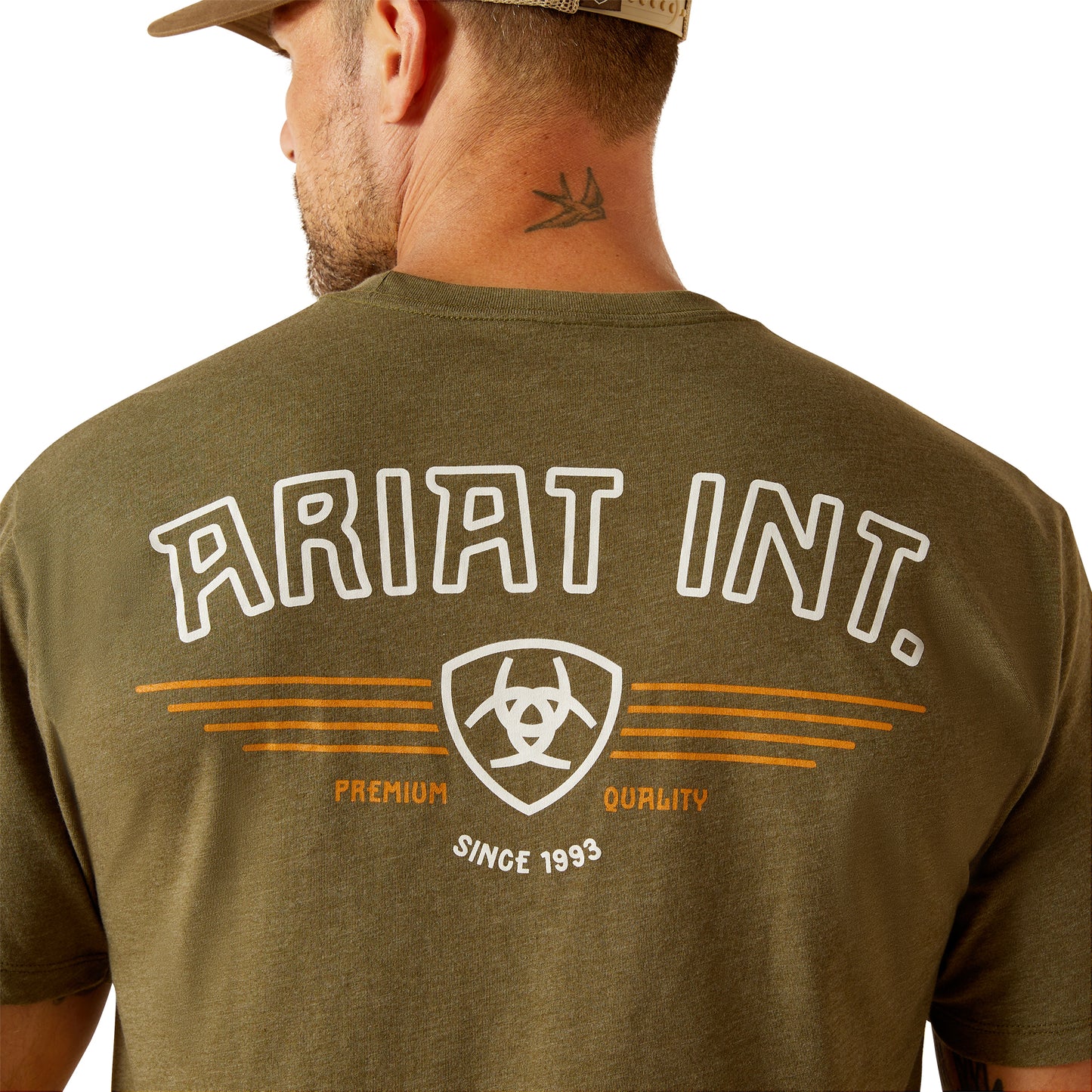 10051746 Ariat Men's Outline Wing Tee Military Heather