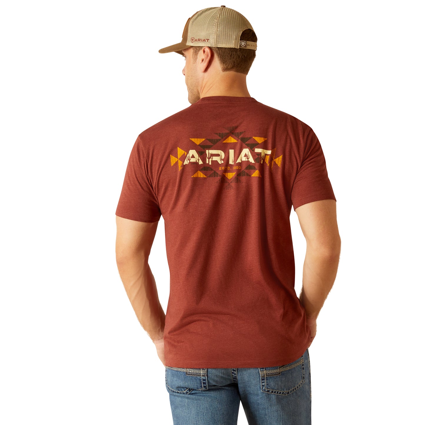 10051753 Ariat Men's Southwest Cacti Tee Rusty Heather