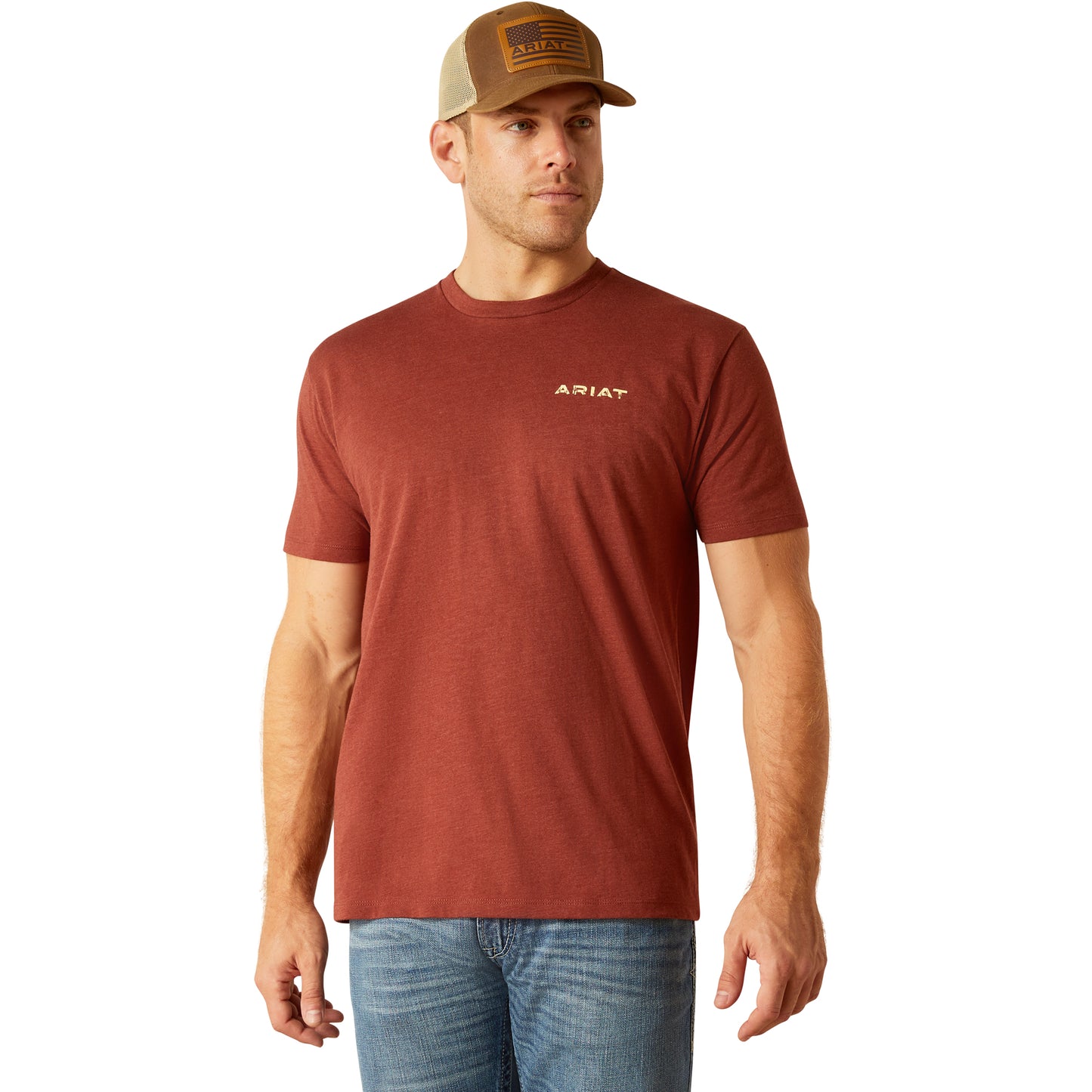 10051753 Ariat Men's Southwest Cacti Tee Rusty Heather