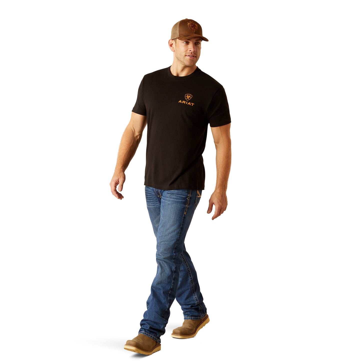 10051788 Ariat Men's Chrome Wire Tee Black