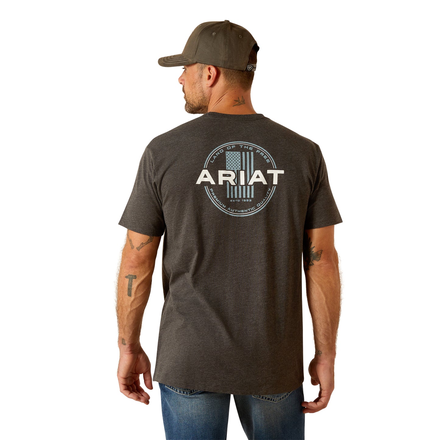 10051761 Ariat Men's Roundabout Tee Charcoal Heather