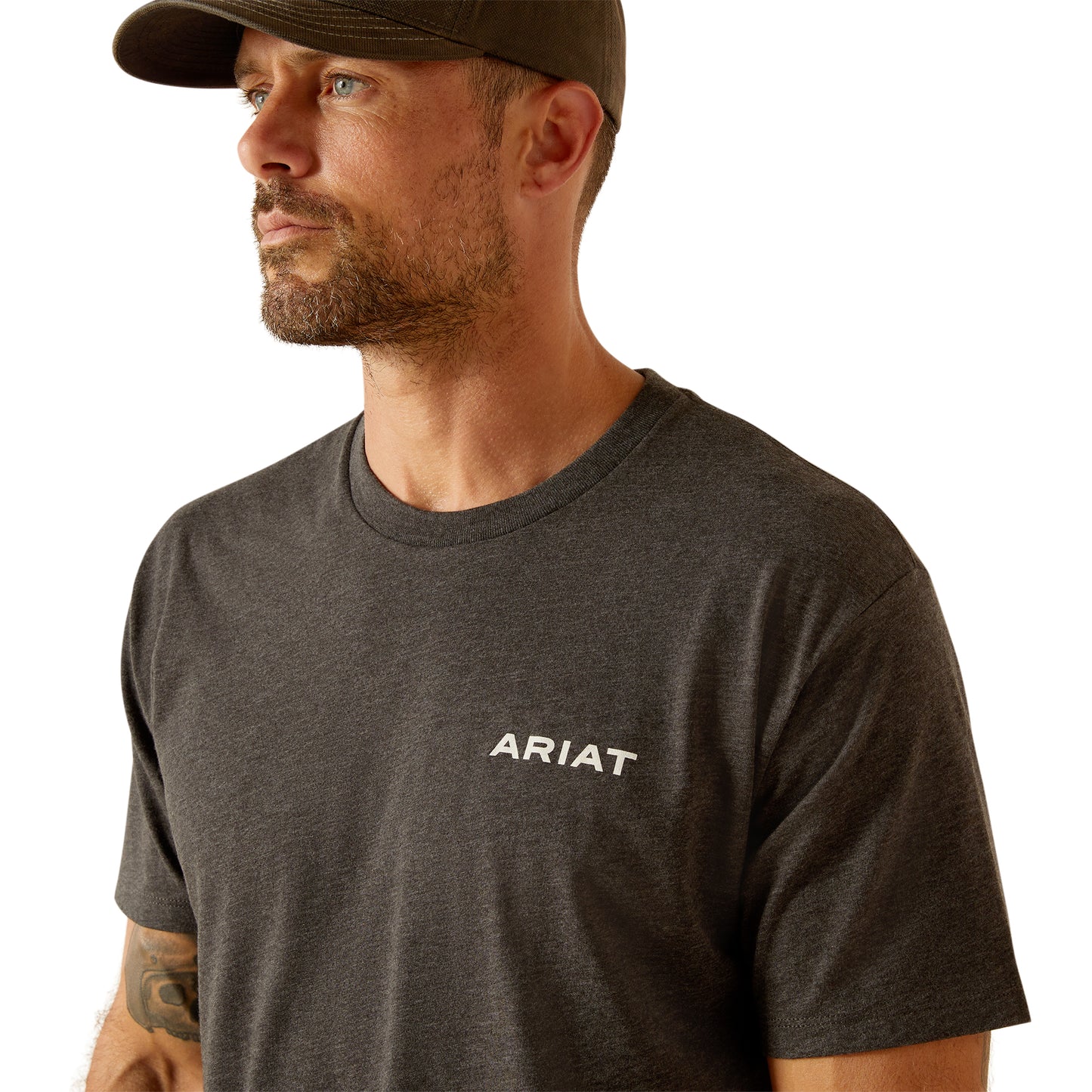 10051761 Ariat Men's Roundabout Tee Charcoal Heather